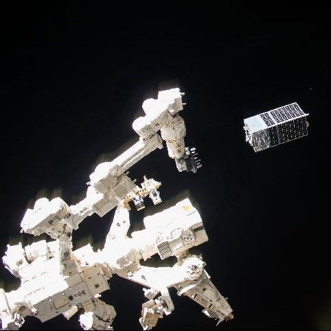 The Kestrel Eye small satellite deployment from the International Space Station