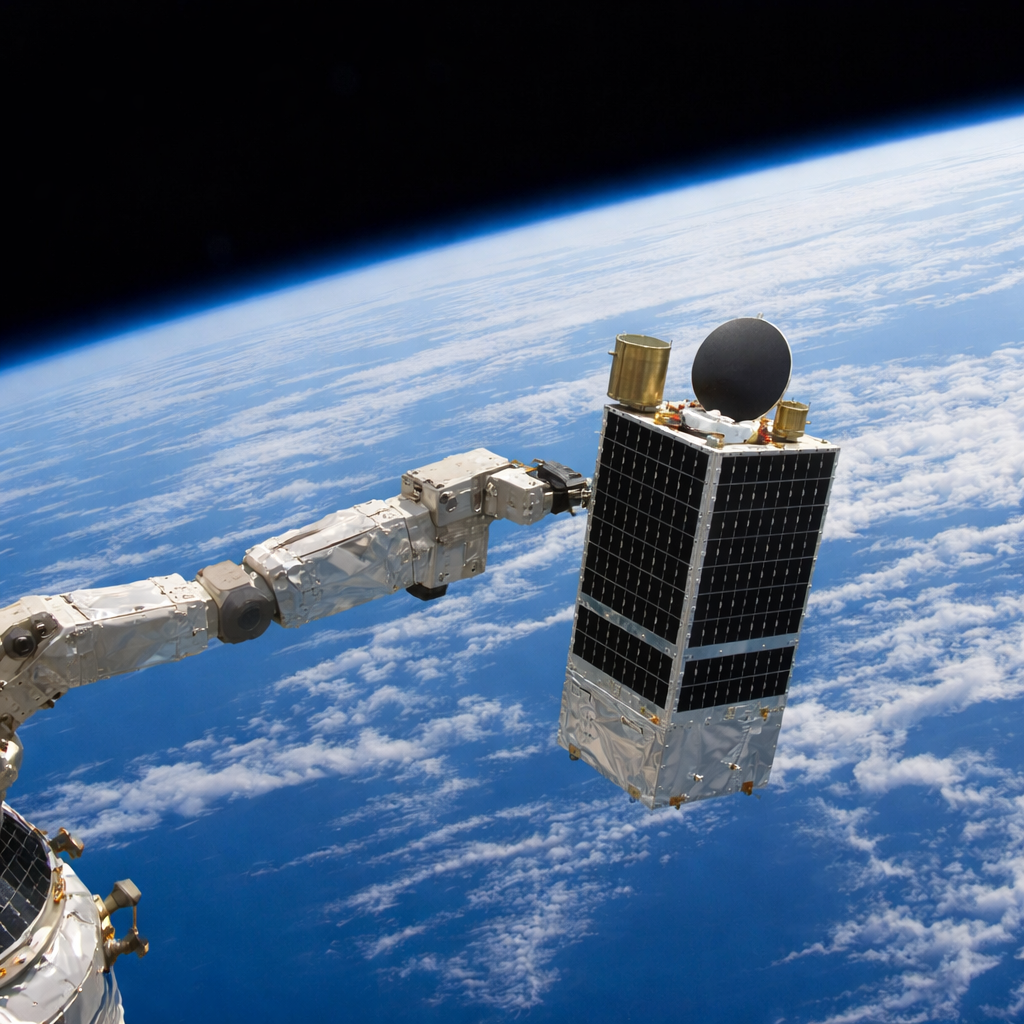 KestrelEye satellite deployment from the International Space Station